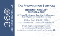 360 Accounting Solutions, LLC Company Logo by Stephen Arkulary  EA in Duluth MN